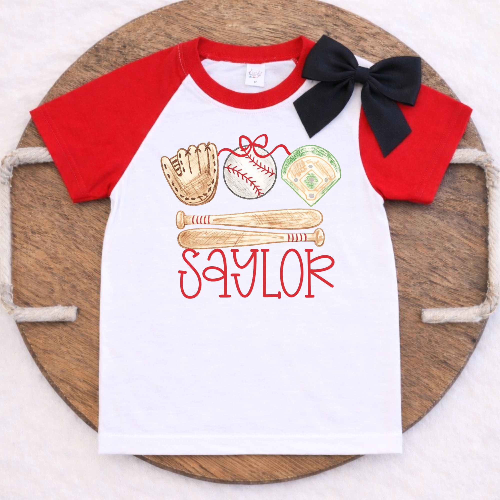 Girls Simple Baseball Tee