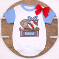 Girls Red White & Blue TWO Tee