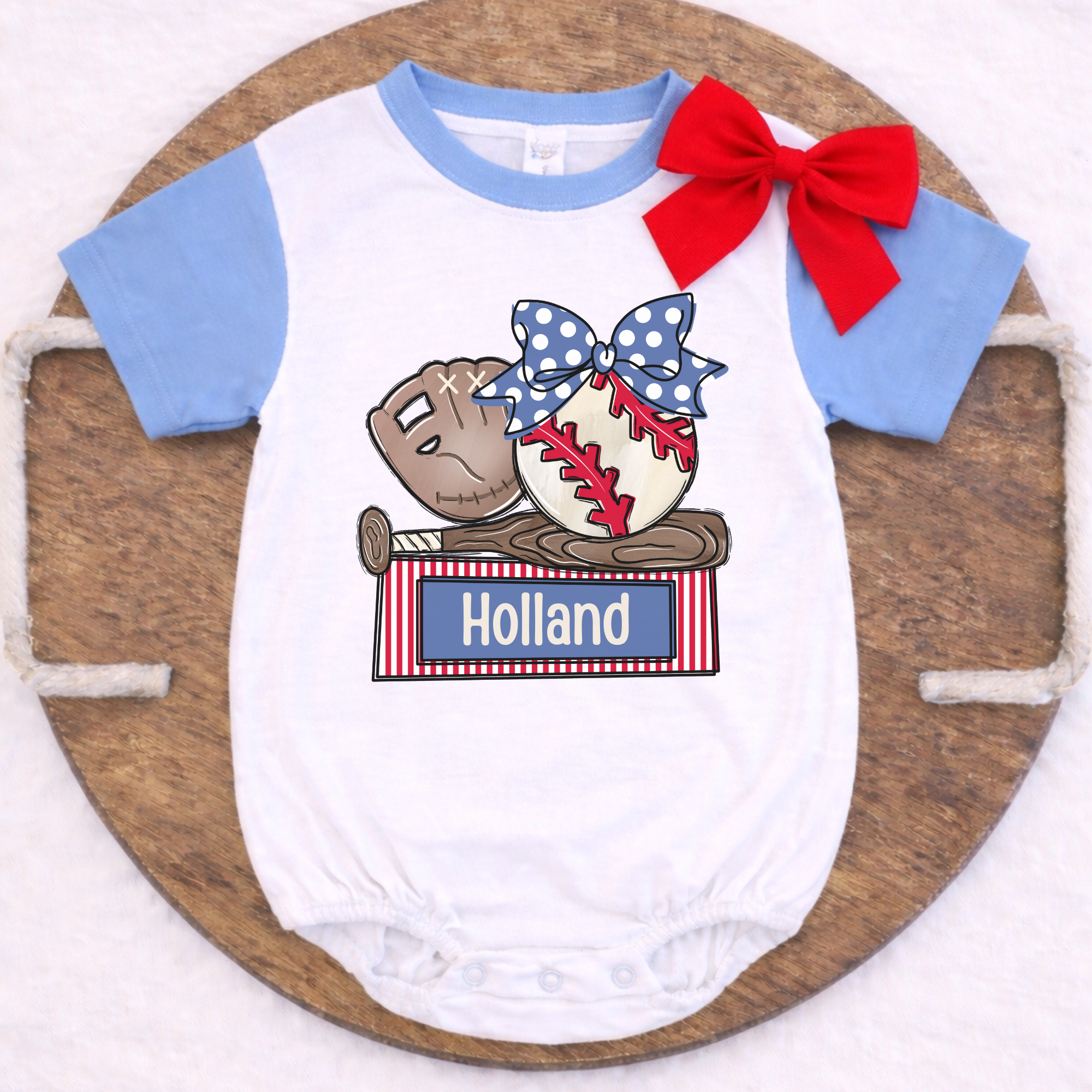 Girls Red White & Blue TWO Tee